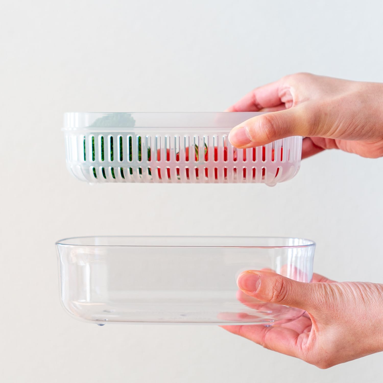 OKA Vegetable Stocker, White, Slim, Veggie Maji Series