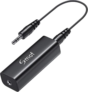 Smof ترقية الأرض حلقة الضوضاء المعزل، تصفية الضوضاء للسيارة الصوت/نظام ستيريو المنزل القضاء على الضوضاء الطنانة تماما مع كابل الصوت 3.5 mm، أسود