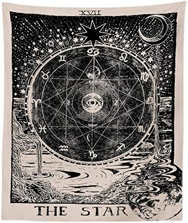 INTHouse Tarot Star Tapestry Wall Tapestry Wall hanging Psychedelic Tapestry Celestial Tapestry Medieval Tarot Decor Wall Tapestry For Bedroom Living Room College Dorm Room (The Star, 51”x59”)
