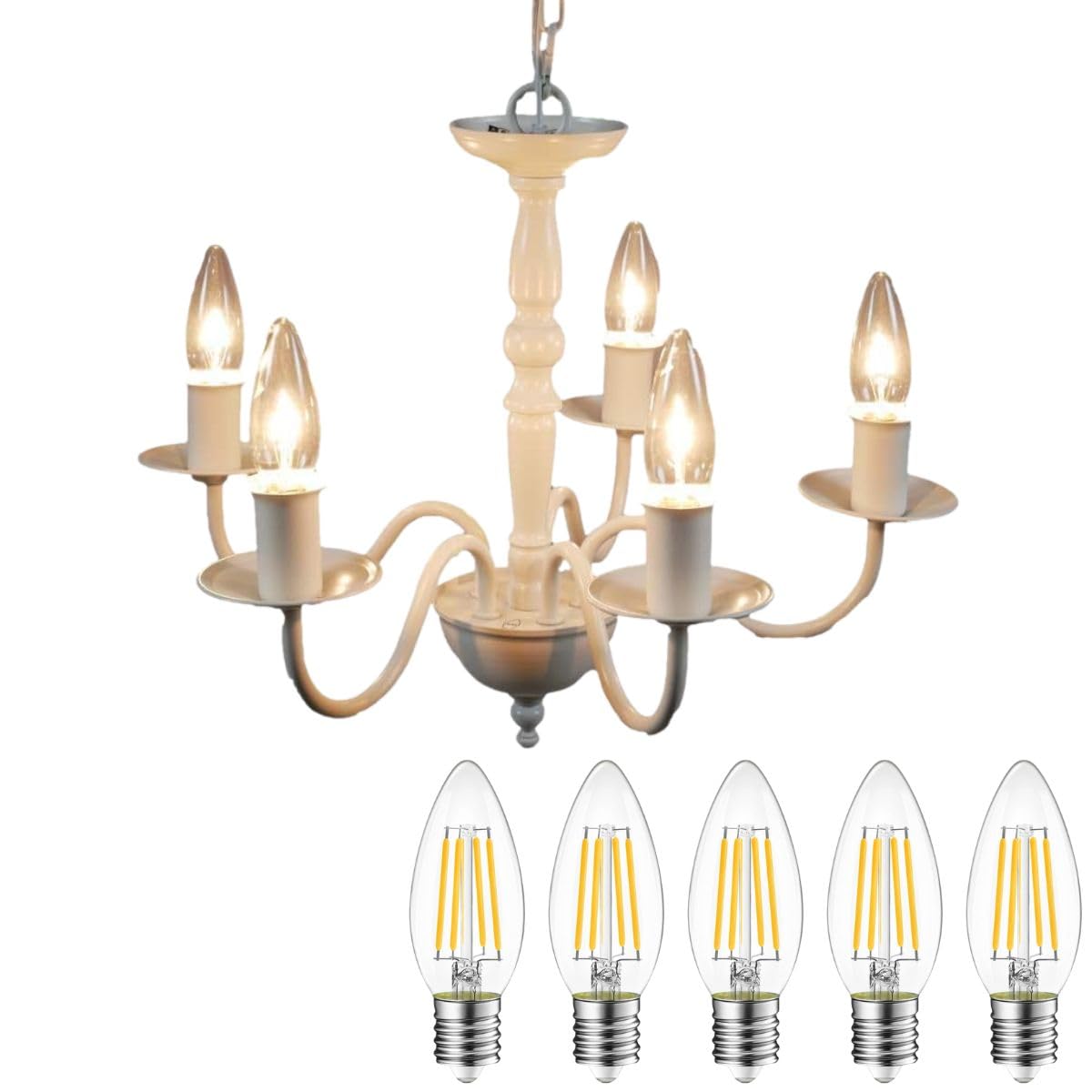 Amazon.co.jp : シャンデリア led 天井照明 照明器具 北欧 cch-0003WH