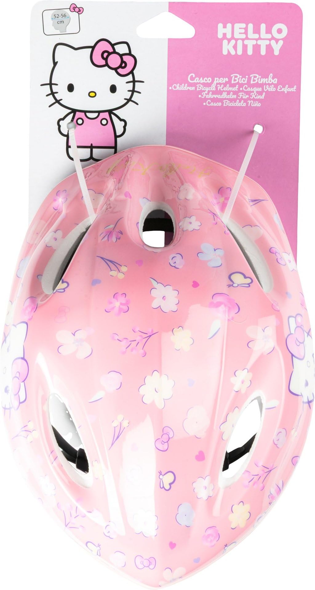 Hello Kitty Casco Bici Easy Taglia M 52-56 cm Bambina - Casco Bambina Con Rotella Regolabile e Ventilazione