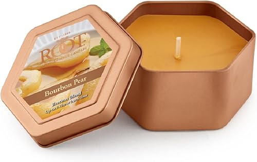 Velas perfumadas de otoño en lata de viaje, 24 horas, vela de mezcla de cera de abeja hecha a mano, 4 onzas, calabaza reliquia