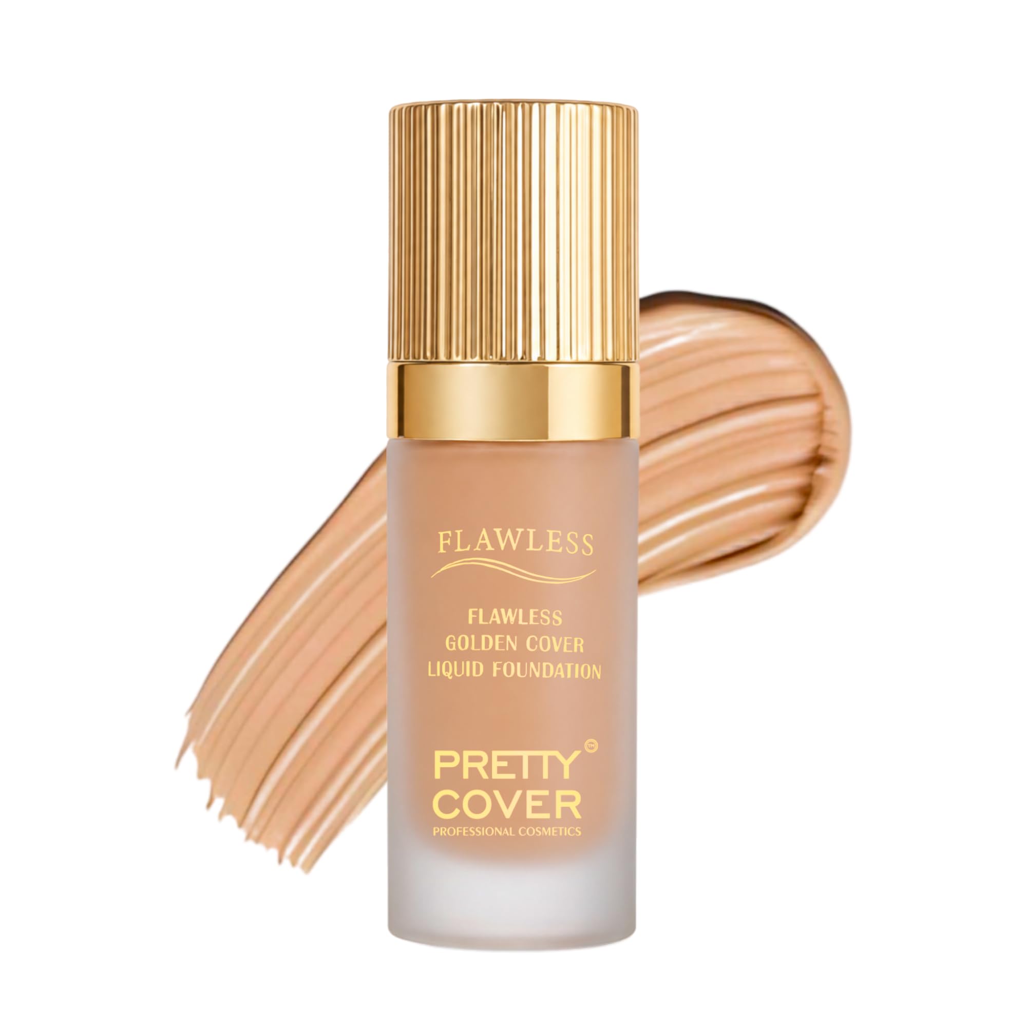 Flawless Golden Cover Liquid Foundation, Full Coverage Makeup Base, 30Ml – Long Lasting & High Glow Finish (Golden Beige)-image-37