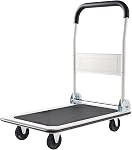 VEVOR Push Cart pliable Dolly, 330 lbs Capacité de charge, pliant plate-forme camion avec roues pivotantes, déplacement plate-formes à main camion à plat, Space Poignée de sauvegarde pour un stockage facile 29 x 18.9 x 32.5 dans