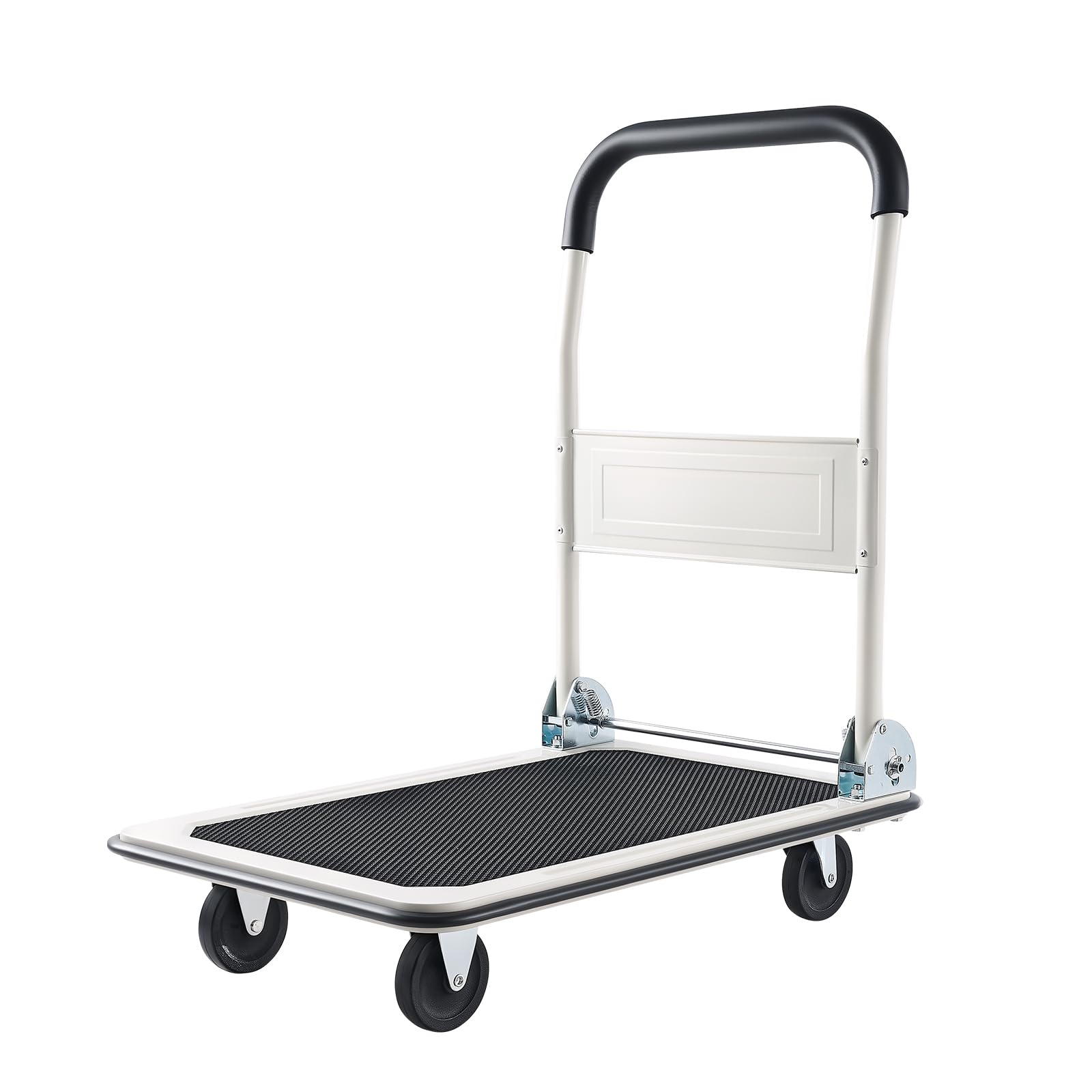 VEVOR Plattformwagen Klappbar 150 kg, Transportwagen mit Lenkrolle, Handwagen Ladefläche mit Anti-Rutsch-Beschichtung, Transporthilfe für Einfache Aufbewahrung, 735x480x825 mm Rollwagen