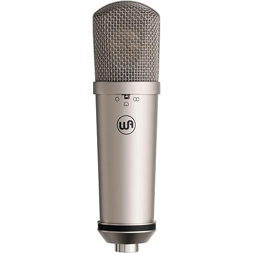 Warm Audio WA-87jr Large Diaphragm Condenser Mic with Shockmount, Rich Studio-Grade Sound for Vocals, Instruments, Podcasts, Nickel