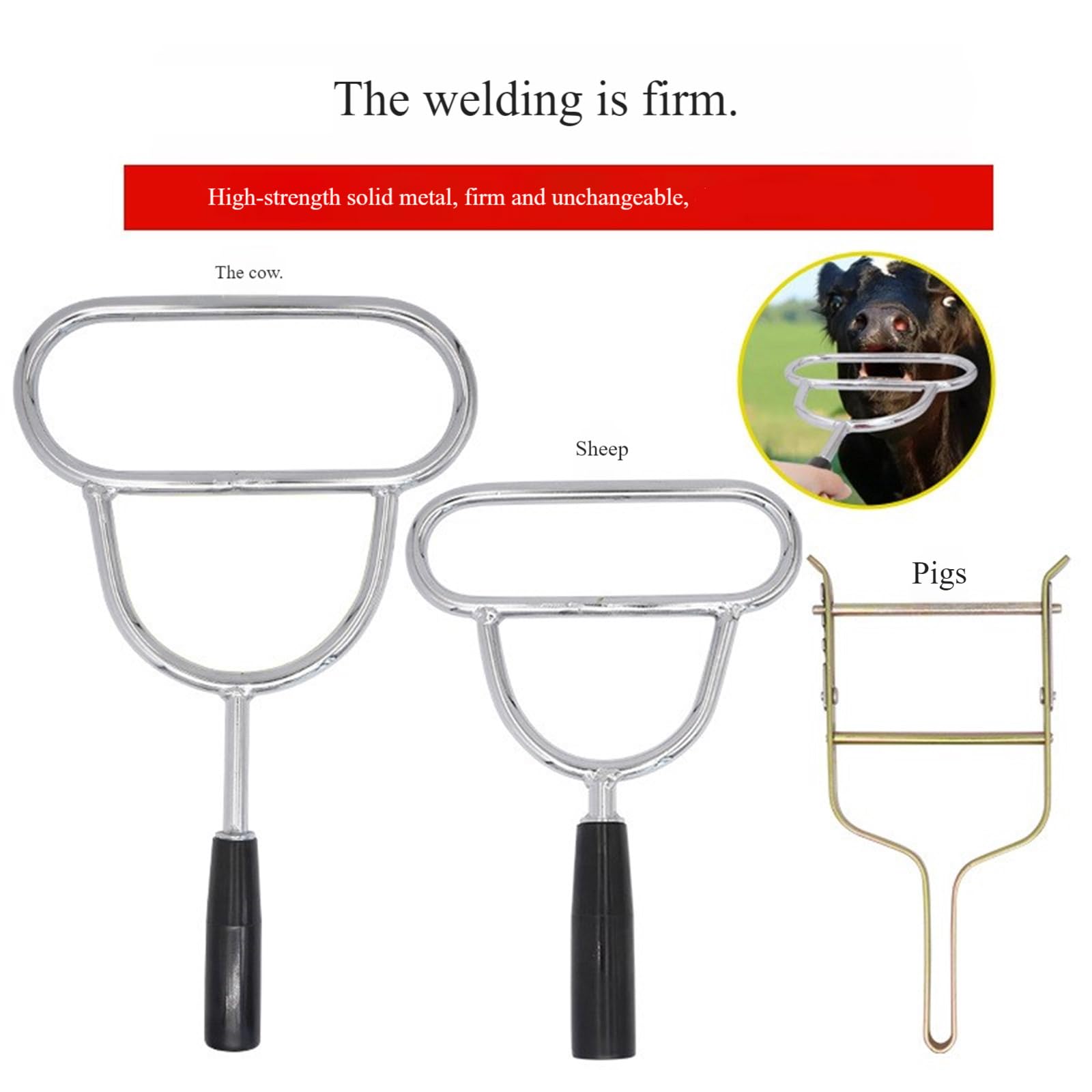 Ouvre-bouche pour bétail, spéculum en métal haute résistance pour cochons, vaches, moutons, pour médicaments sûrs, ouvre-bouche vétérinaire ergonomique