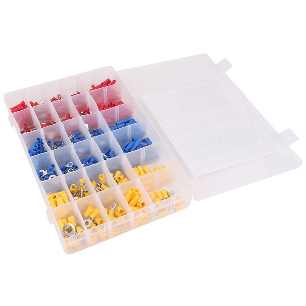 Elite.M 480pcs Wire Terminals Crimp Connectors Electrical Terminals Kit Automotive Wire Connector Set in Red Blue Yellow