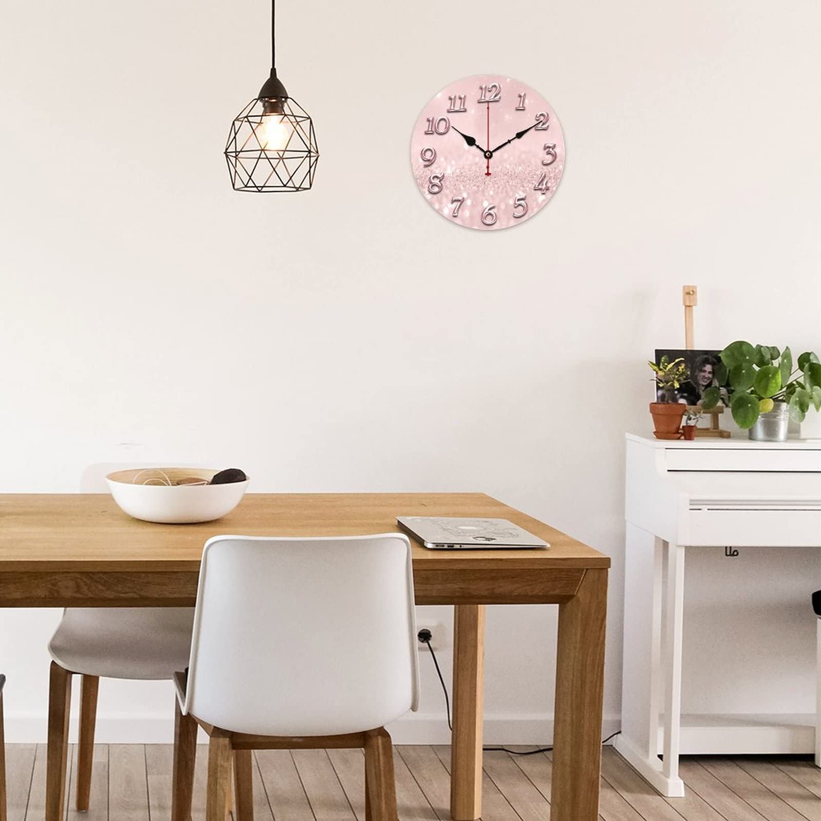 Amazon.co.jp: シルバーグレイグリッターミニマルピンクローズ赤面