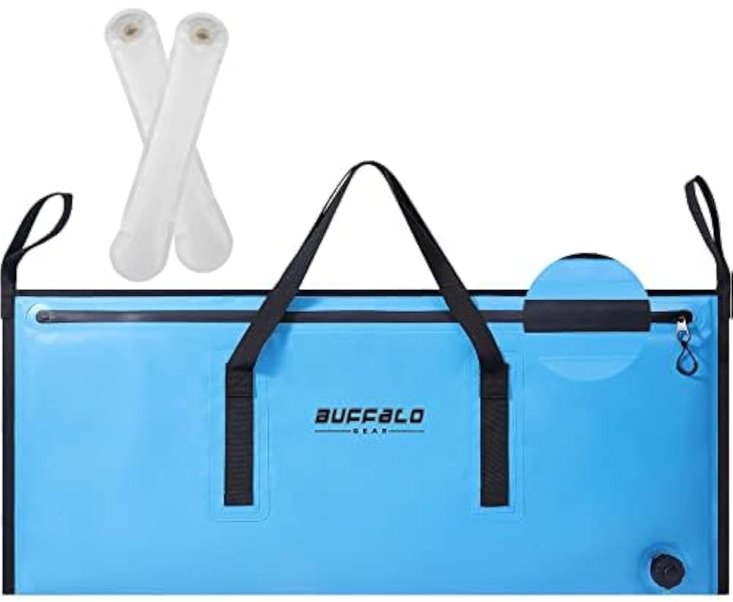 Buffalo Gear Insulated Fish Cooler - Leakproof Kill Bag with 2 Reusable Cooler Ice Packs - Portable Waterproof Zipper