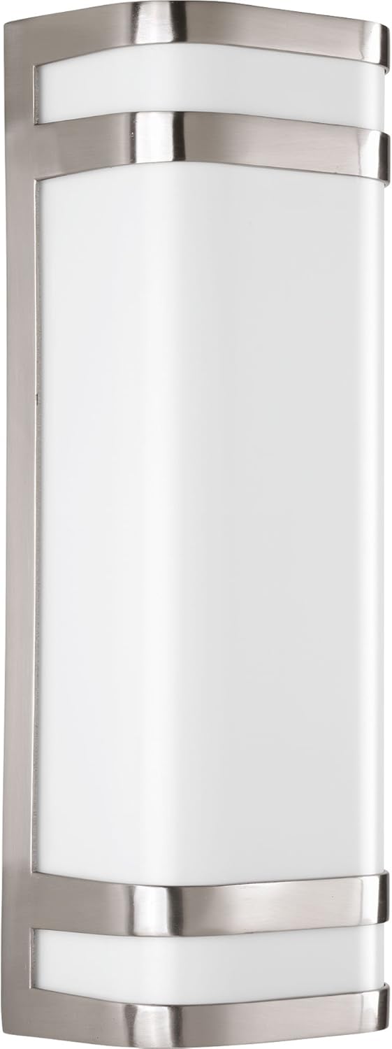 Progress Lighting Valera LED Collection 2-Light Matte White Acrylic Shade Modern Outdoor Large Wall Lantern Light Architectural Bronze