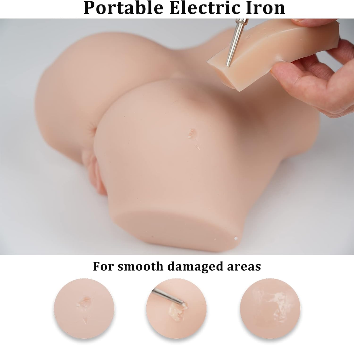 TANTALY Sex Dolls Repair Kits Adult Silicone Sex Toys Male Pocket Pussy Care Sets Include Soldering Iron Professional Love Doll Glue and Discoloration Cream 4 Pcs TPE Materials 3 Types Power Adapter