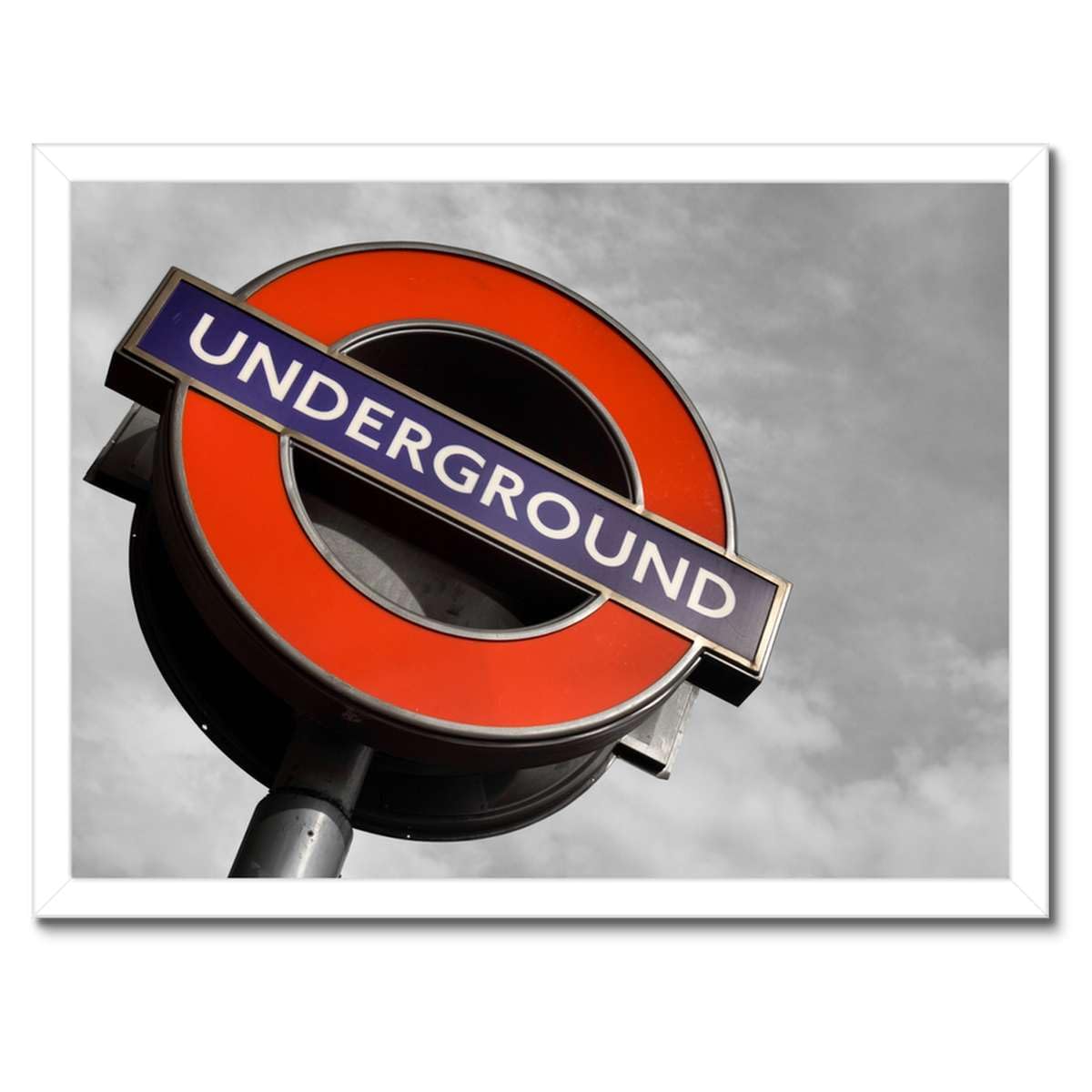 Poster in cornice nera Wall Art Decor 40x30cm Inghilterra Londra Underground No. H1137M_RBPL1A