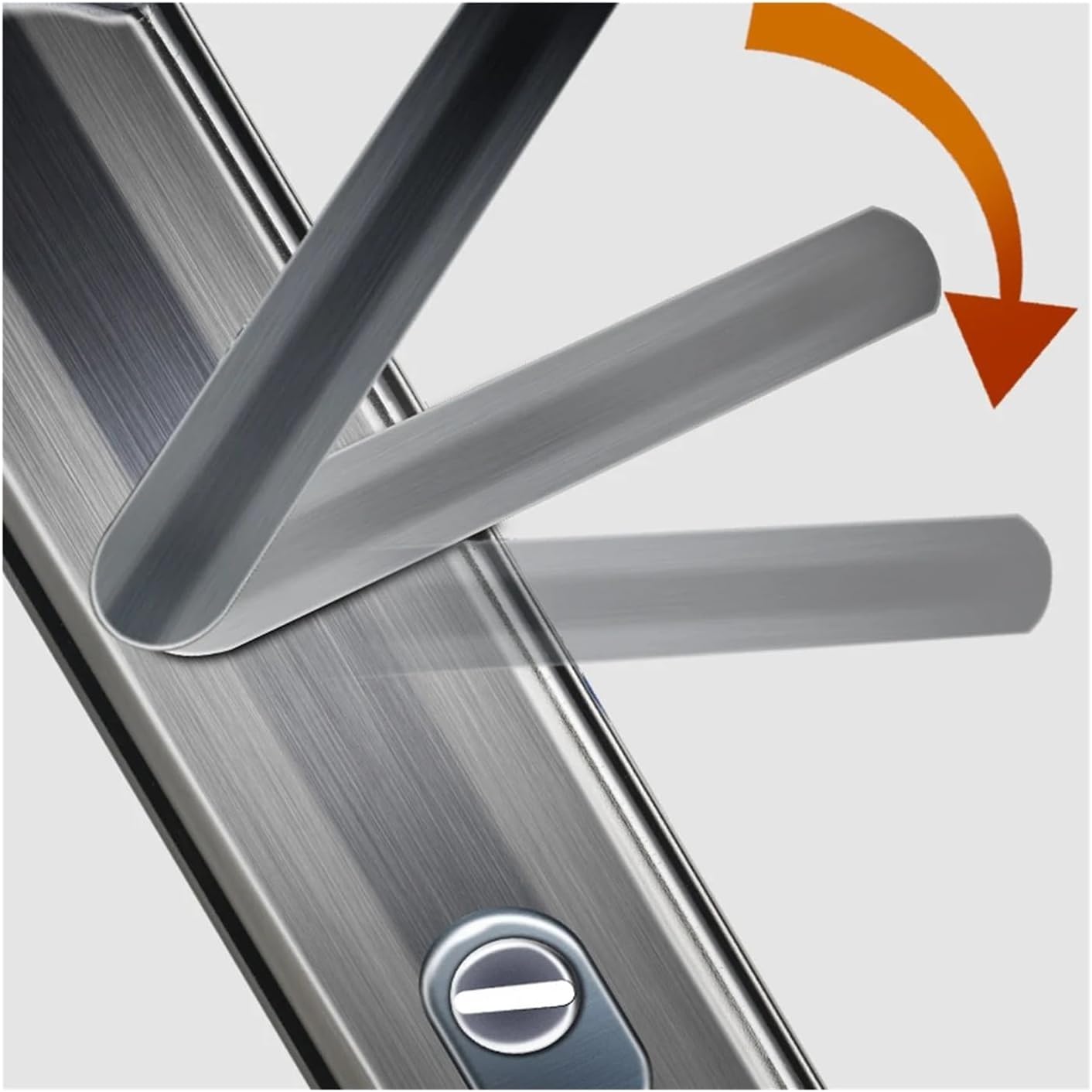 Anti-Burglary Mechanical Gate Lock, Household General-Purpose Stainless Steel Handle Set, Wooden Entry Door Security Lock(6612 Gray Hook)
