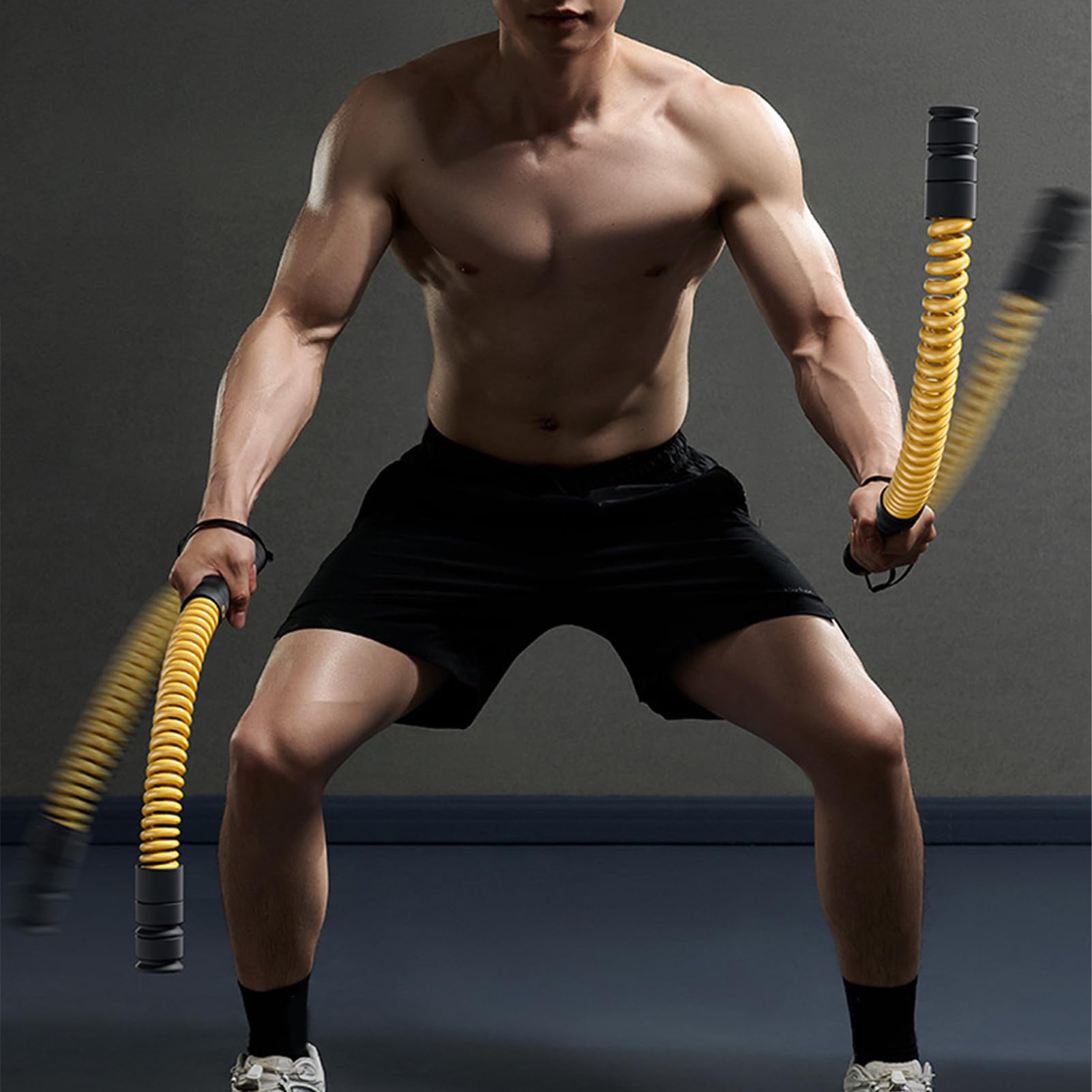Cuerdas de combate inalámbricas – Equipo de entrenamiento resistente – 2 cuerdas ponderadas de resistencia ajustable para entrenamiento – para gimnasio en casa, boxeo, ejercicio aeróbico, cuerpo