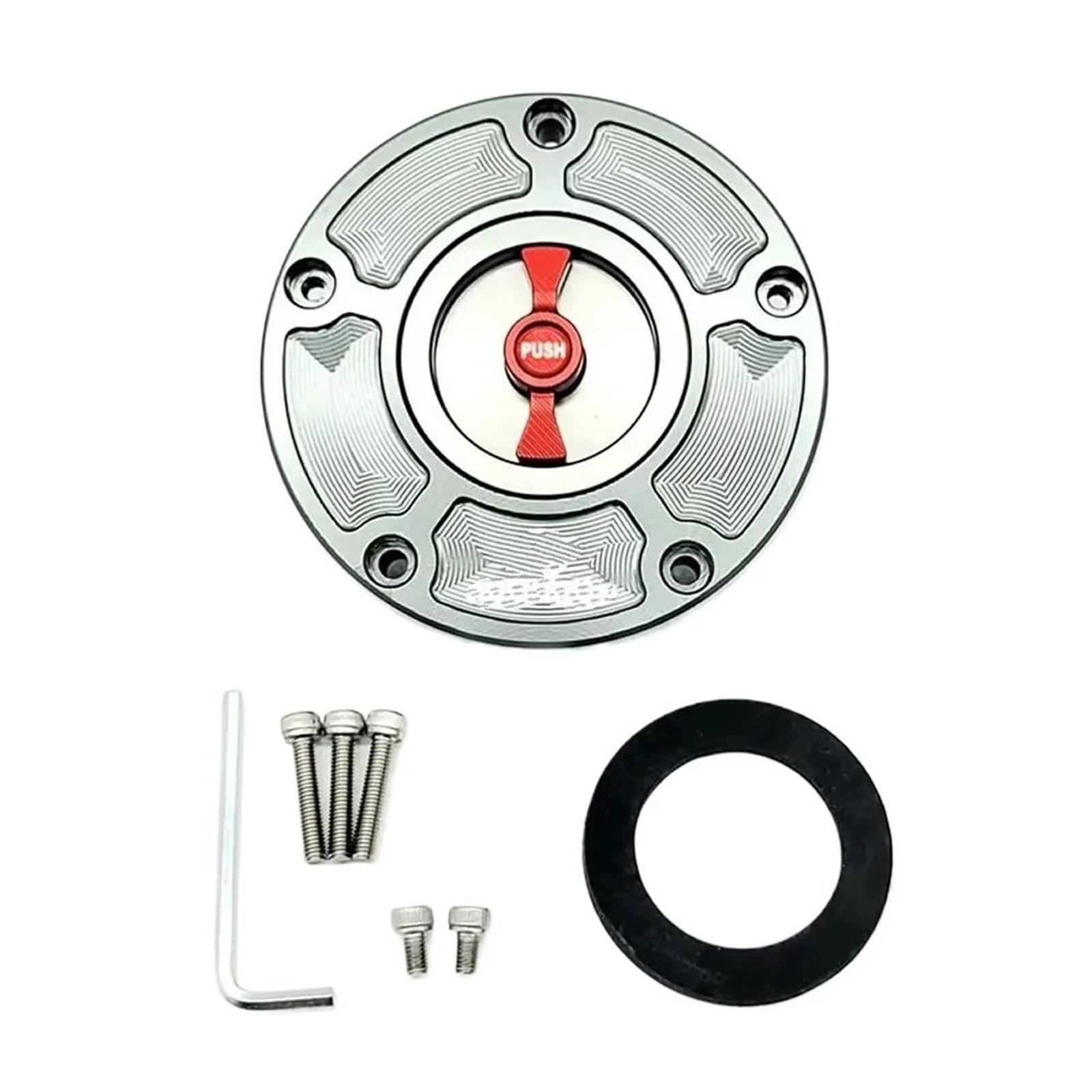 Blokowanie wlewu paliwa Pasuje do CFMOTO 800MT 650NK 400GT 400NK 450NK 250NK 450SR 250SR CNC korek wlewu zbiornika paliwa Korek wlewu paliwa(Gray Red)
