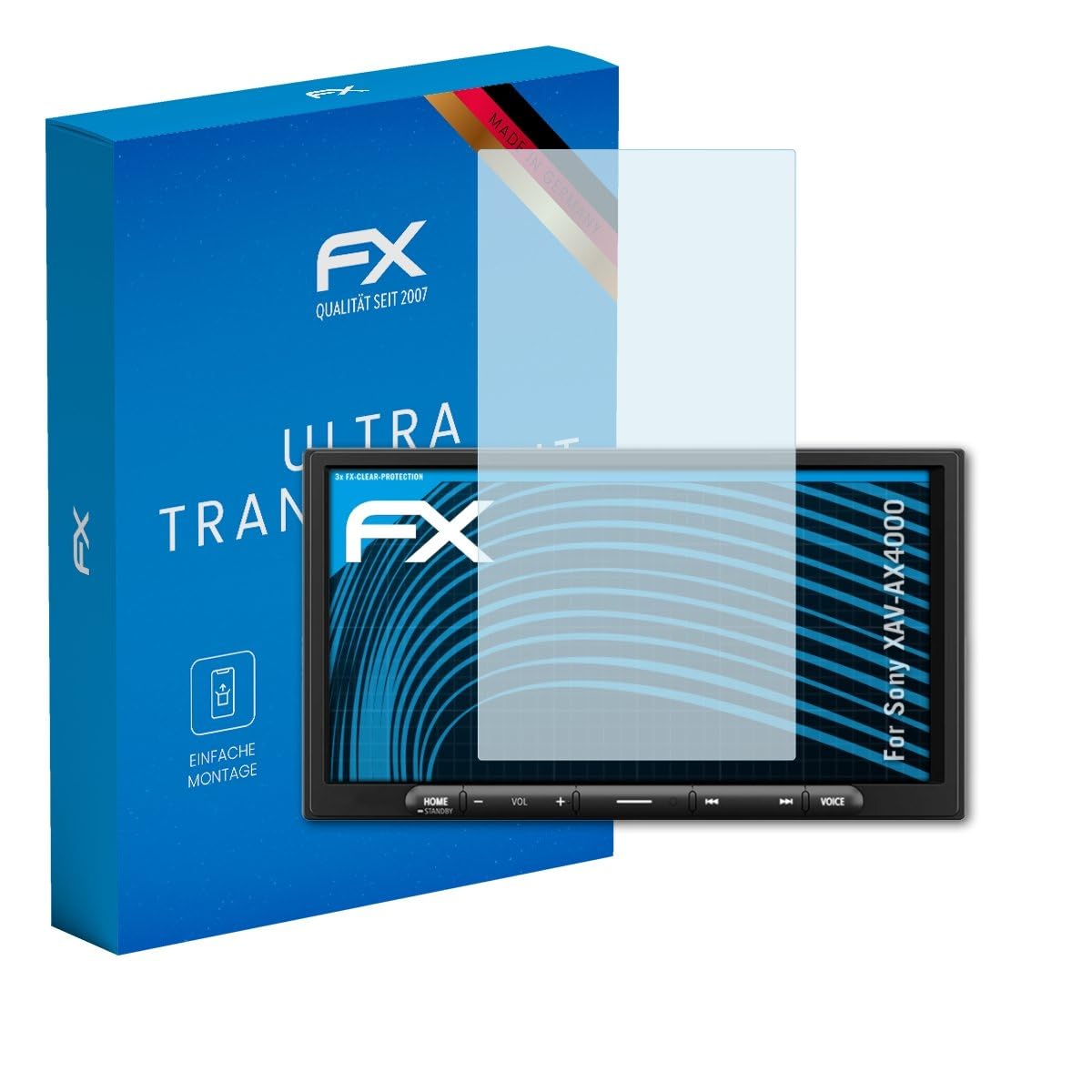 atFoliX Screen Protection Film compatible with Sony XAV-AX4000 Screen Protector, ultra-clear FX Protective Film (3X)