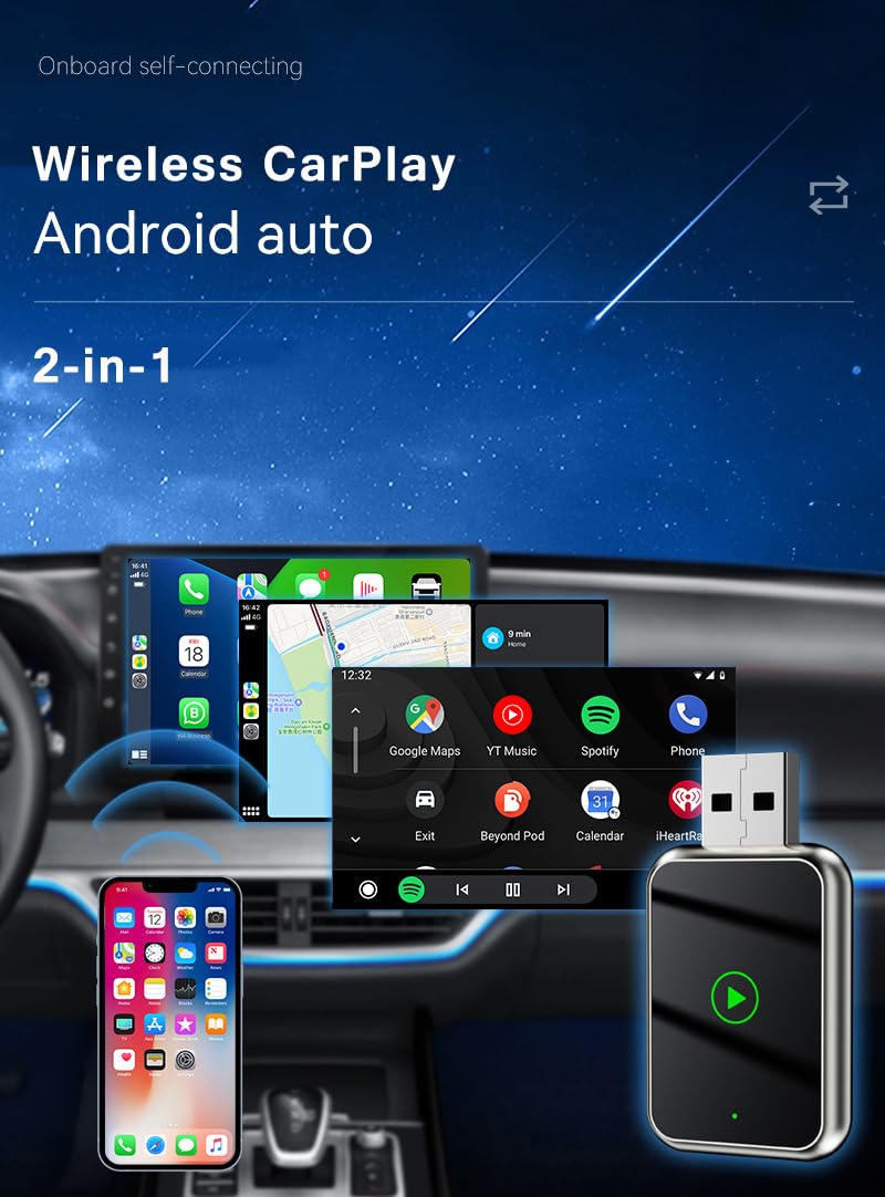Adaptateur CarPlay Sans Fil Pour Dacia Sandero Stepway 2020-2026 - Transforme Le CarPlay Filaire En Sans Fil, Plug And Play