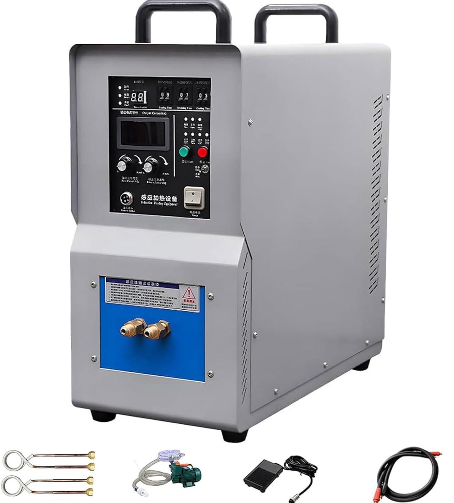 ZXSYYDS 15KW Induction Forge High Frequency Induction Heater Furnace, 110V/220V Inductions Brazing, 30-100KHZ Heat Melting Welding Quenching Annealing Brazing Metal, with Two Coils