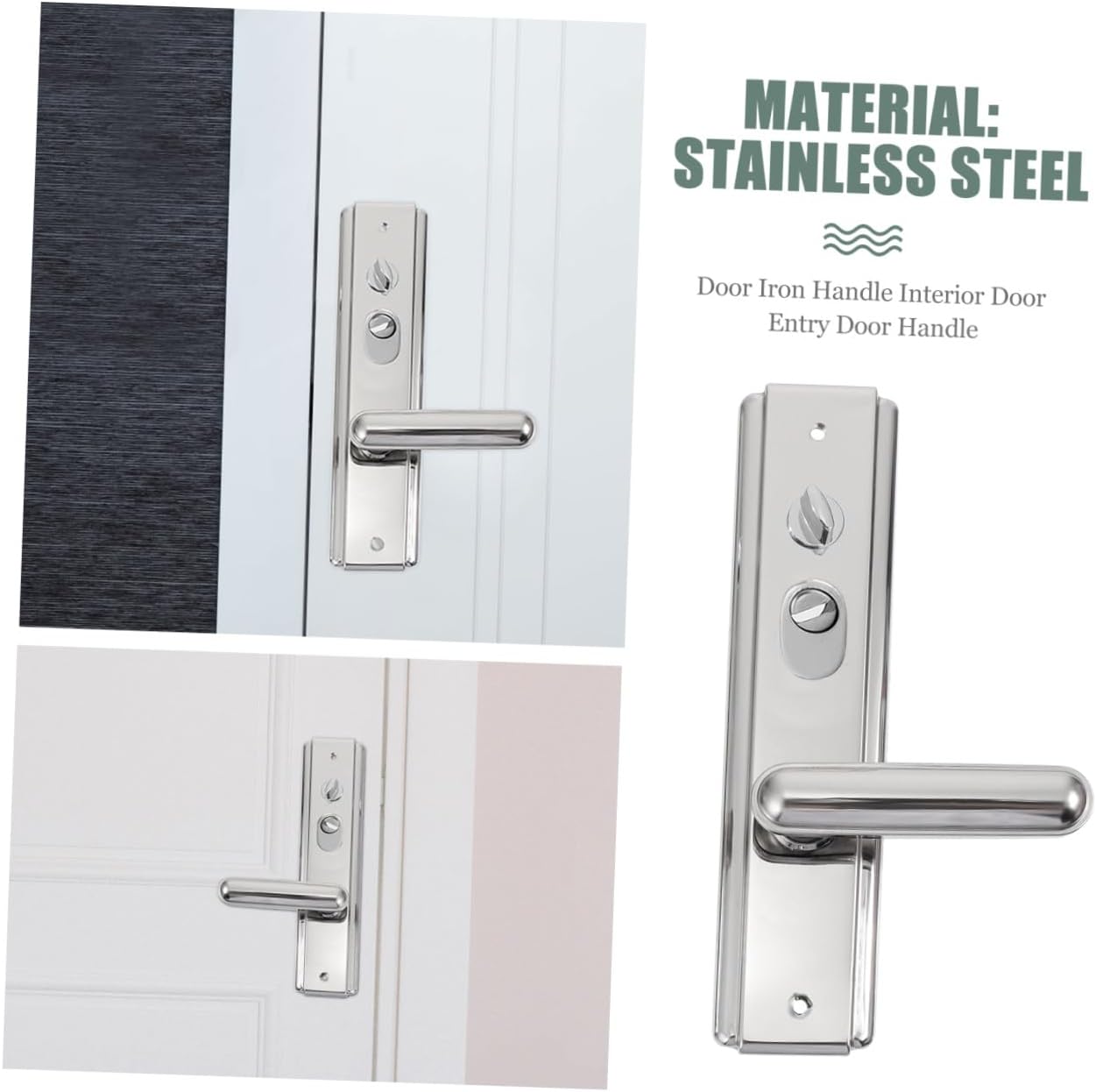 Stainless Steel Indoor Door Knob and Metal Pull Handle Set Silent Entry Door Pull Knob for Interior and for Home and Office Use