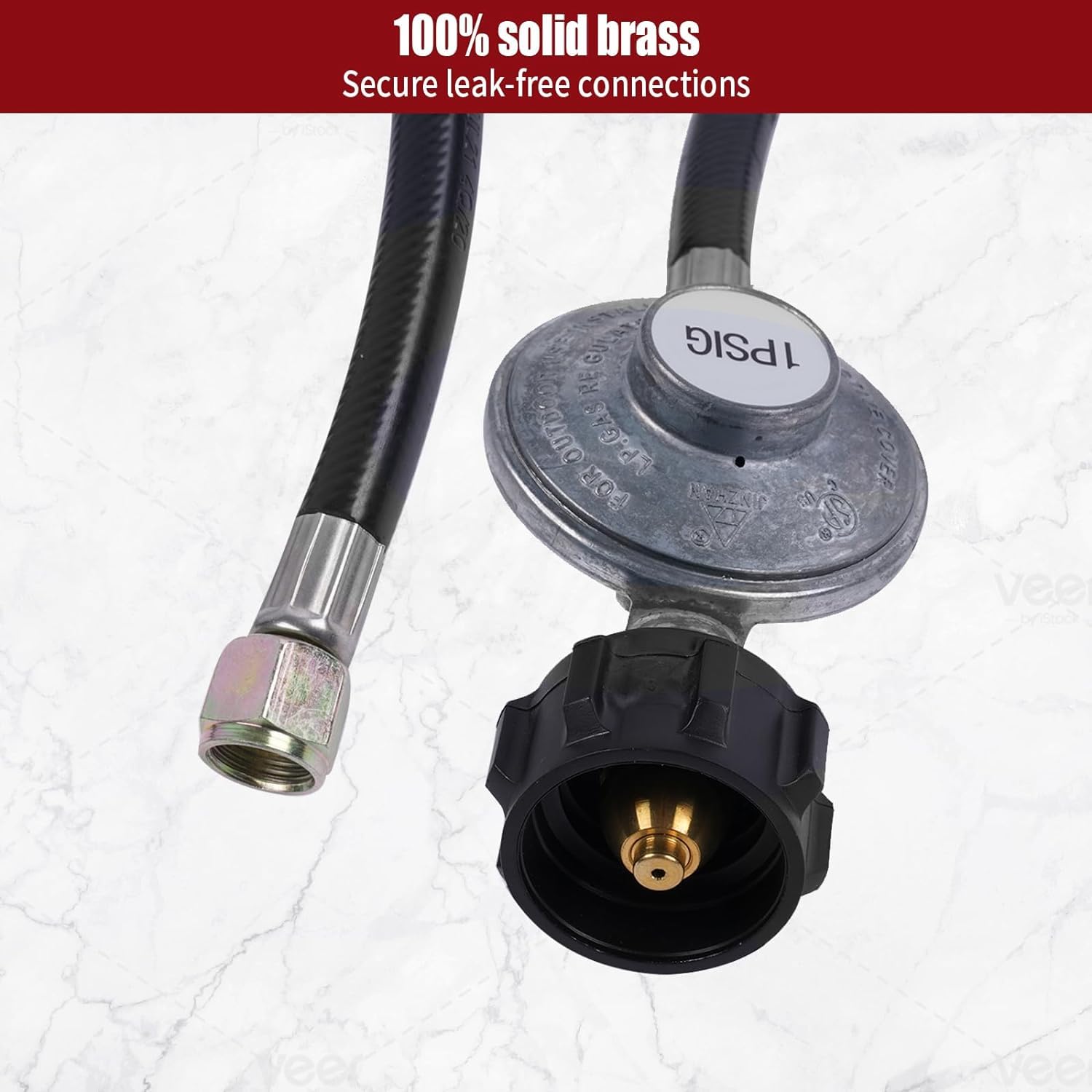 Uniwersalny regulator grilla i wąż do większości grilli gazowych LP, zamiennik do Charbroil, Nexgrill, Weber, Napoleon S85001, stół paleniskowy, wąż QCC1/Type1 z regulatorem, nakrętka 3/20.3 cm żeńska