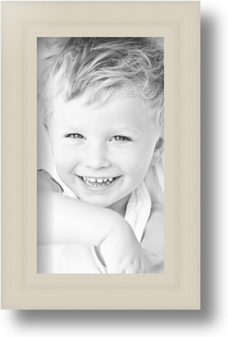 ArtToFrames 4x7 Inch White Picture Frame, This 1.00 Inch Custom Wood Poster Frame is White - Comes with Foam Backing 3/16 inch and Regular Glass (FBPL0066-60823-YWHT-4x7)