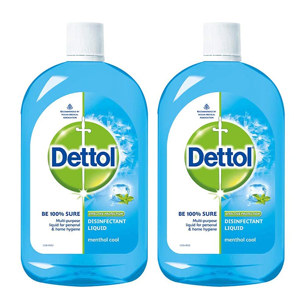 Dettol Liquid Disinfectant for Multi-Purpose Germ Protection, Menthol Cool, 500 ml (Pack of 2)