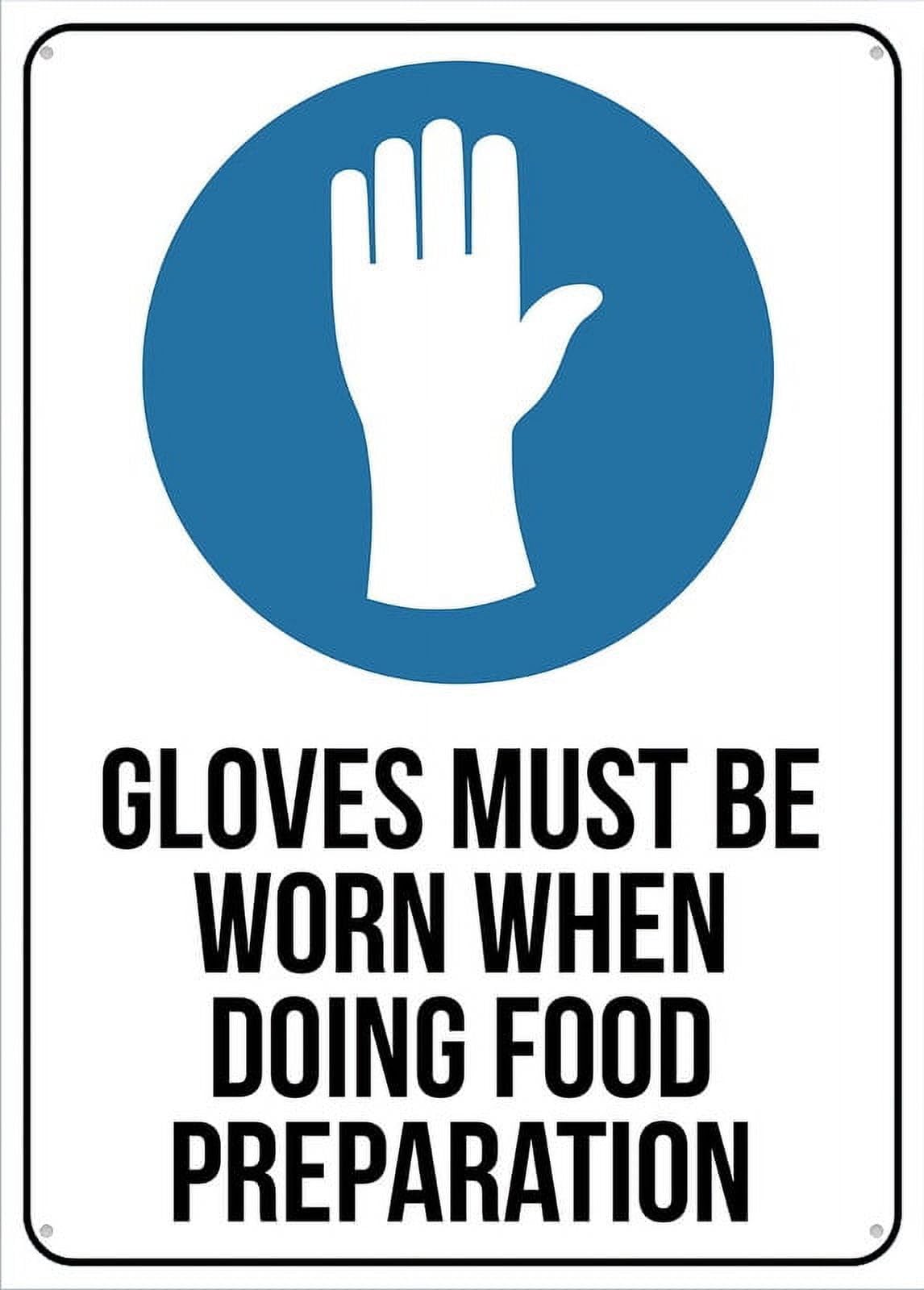 peiyeety Gloves Must Be Worn When Doing Food Preparation Tin Sign - 12x8 inch, Great For Garden/Yard Wall Decor