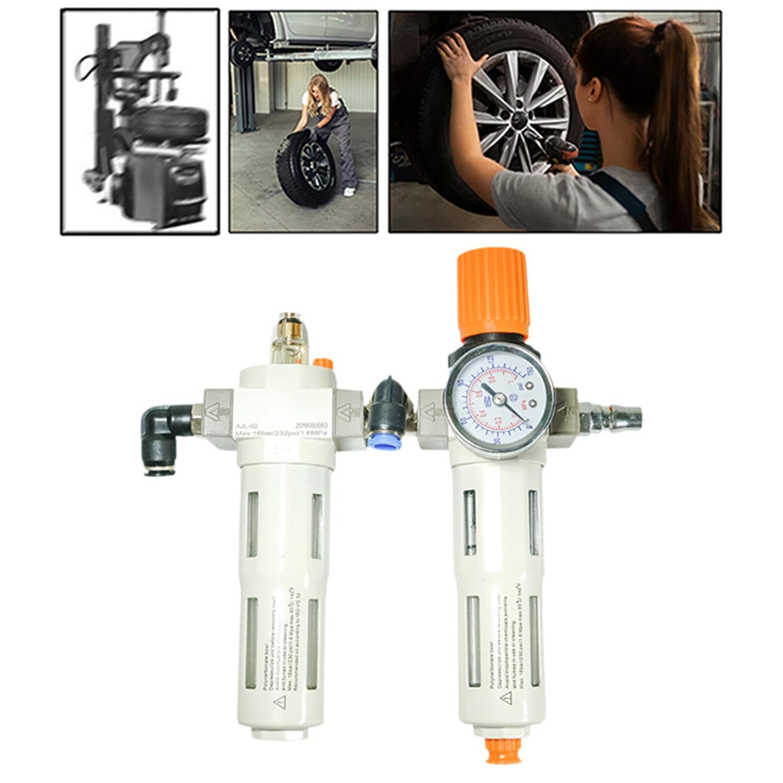 Separador de Aceite Y Agua Conector Medio Regulador de Presión para Desmontadora de Llantas Material Resistente Limpieza Sencilla Prolonga Vida Útil a, Conector Del Codo