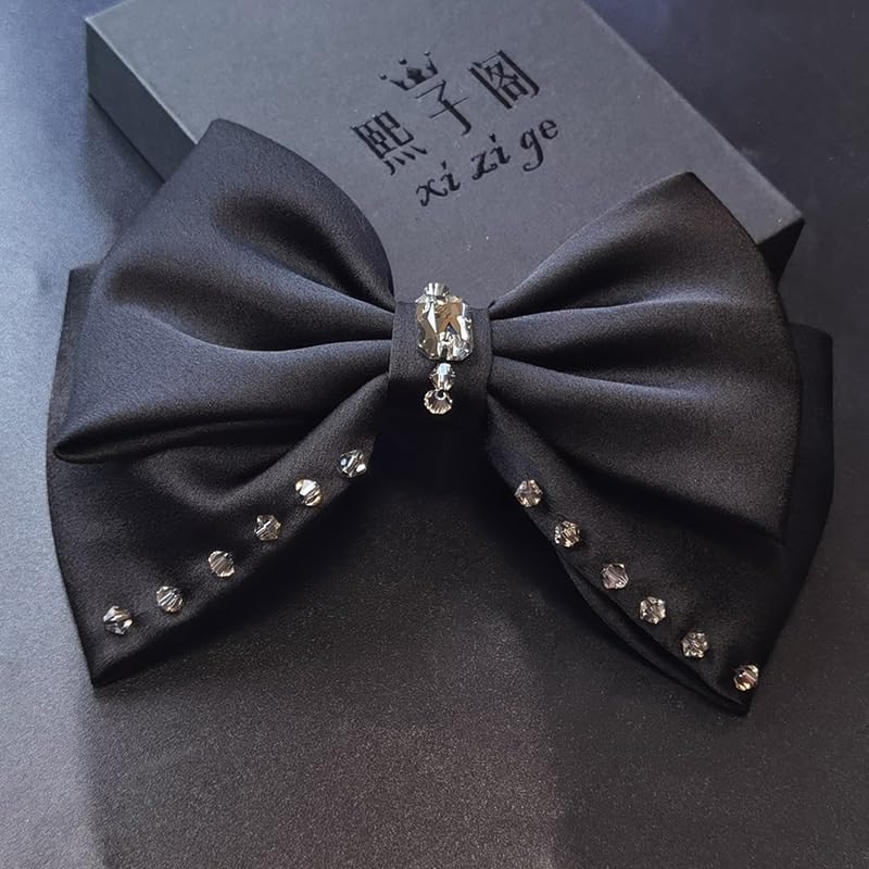 JFDBGU Accessorio for Capelli Fermaglio for Capelli con Fiocco in Cristallo, Clip Orizzontale Femminile, Fermaglio A Molla for di Cavallo