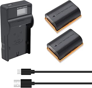 TURPOW LP-E6 Replacement Battery (2-Pack) and Smart LED Dual USB Charger for Canon LP-E6, LP-E6N and Canon EOS 5D Mark II/III, 5DS, 5DS R, 6D, 7D, 7D Mark II, 60D, 70D Cameras