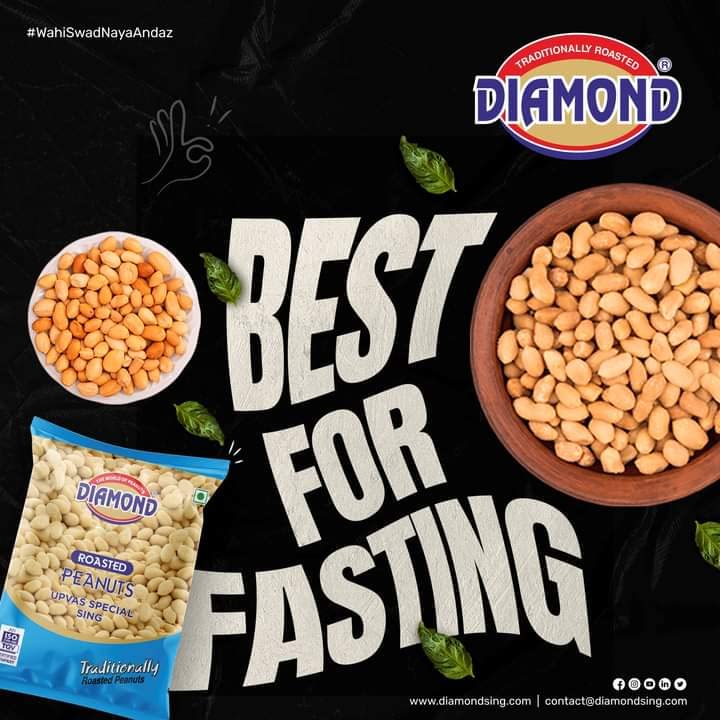 Image of Diamond Sing - Pack of 3 150 Gms Each | Upvas Special Roasted Salted Peanut without Husk, Roasted Groundnut 150 Gms | High Protein - Gluten Free Mungfali | Vacuum Packed Singdana