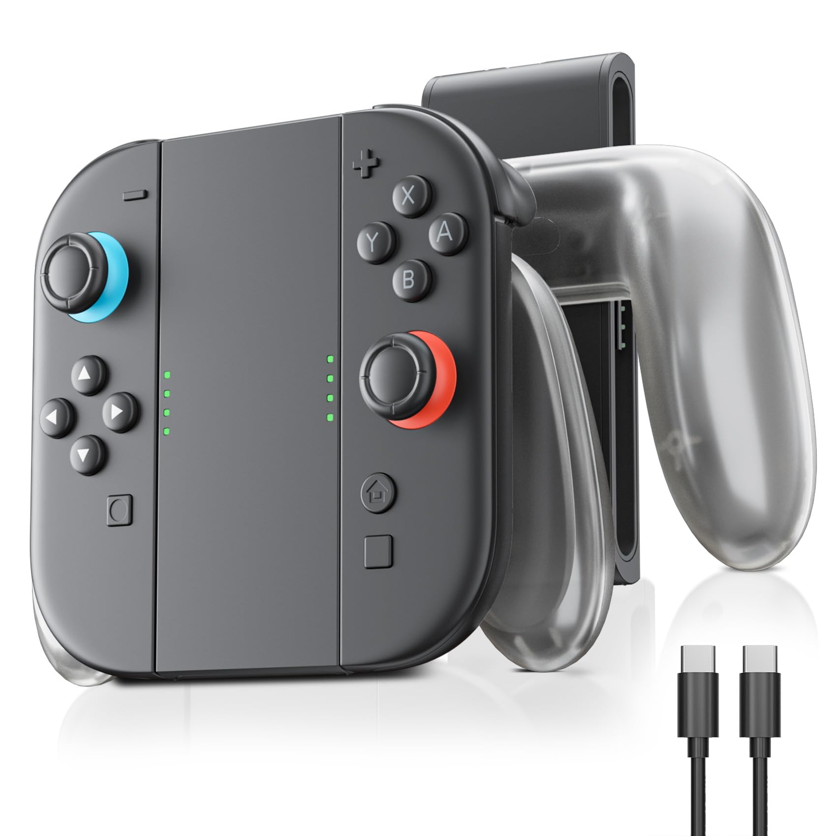 Amazon.co.jp: Switch 2 Joycon対応 充電グリップ クリアデザイン 人間