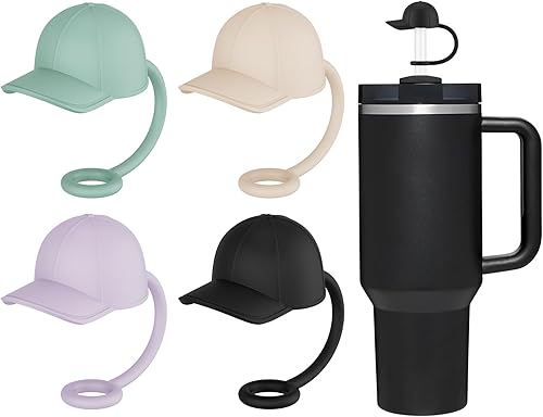 Tapa de popote para vasos Stanley Cup de 20 a 40 onzas, lindo adorno de popote de silicona reutilizable de 4 a 6 piezas, compatible con Simple
