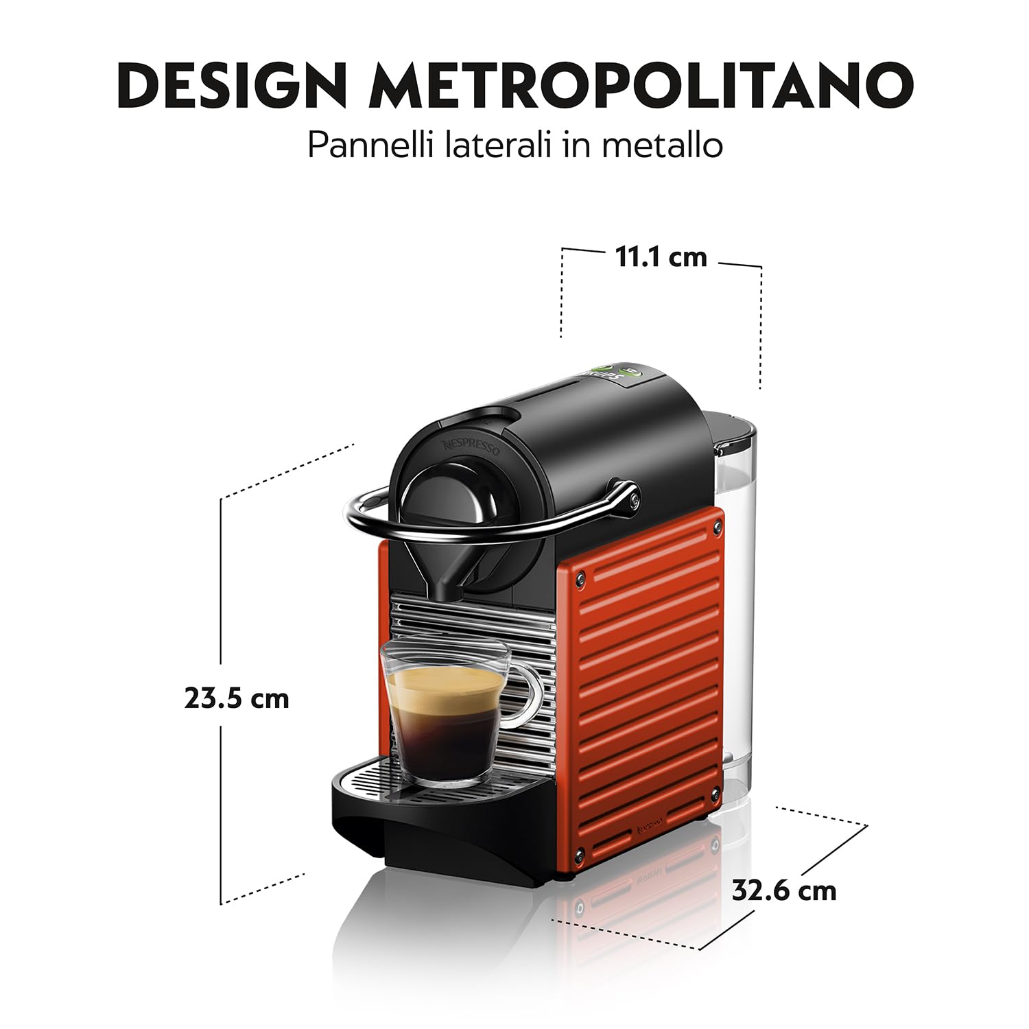 Nespresso Pixie XN3045, Macchina da caffè di Krups, Sistema Capsule Nespresso, Serbatoio acqua 0.7L, Electric Red