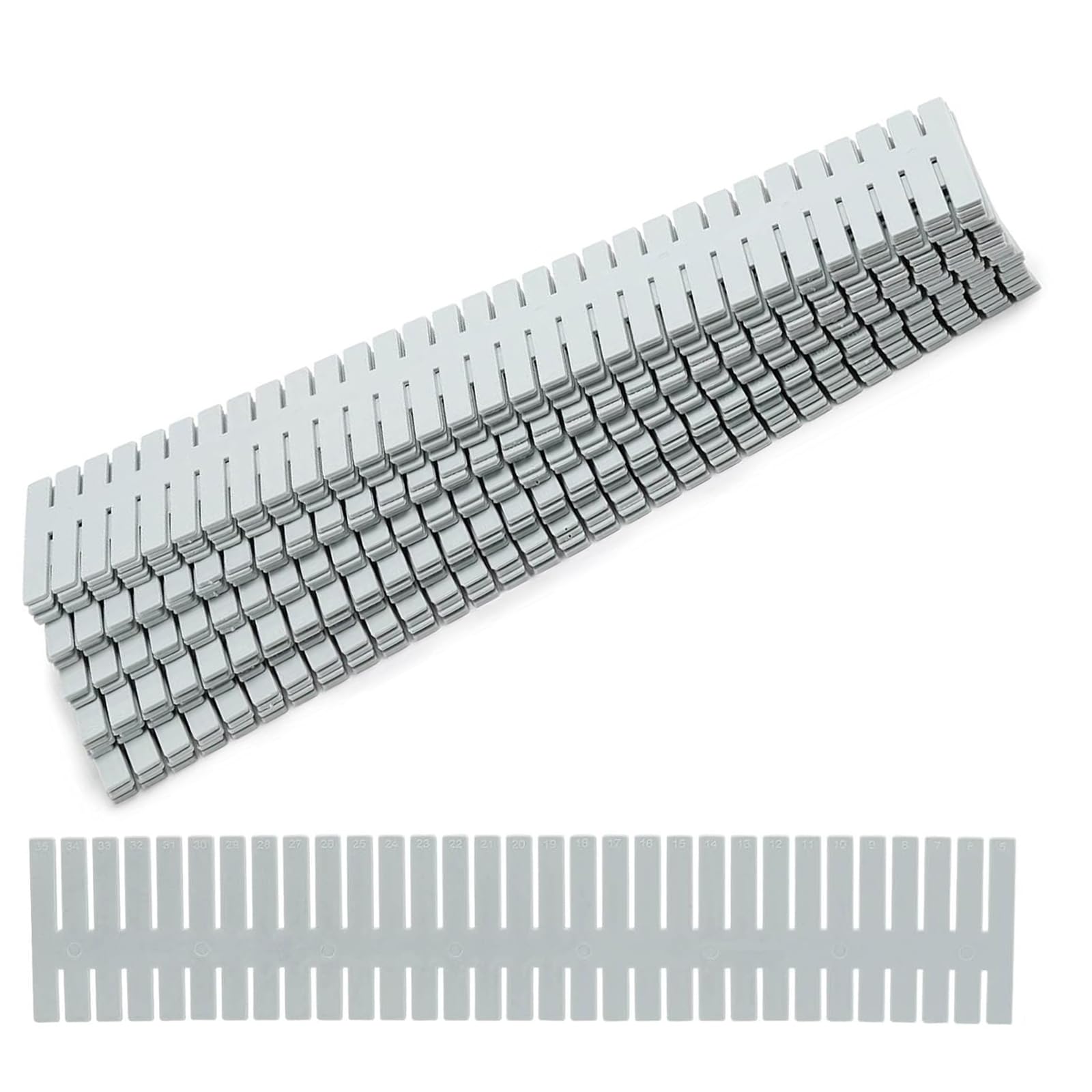 KHOMEMMM 16Pcs Drawer Dividers Organizers Adjustable Drawer Organizer Kitchen Tidying DIY Storage Organizer Separator for Socks Underwear Lingerie Makeup Bedroom Office Storage (Grey 16Pcs)