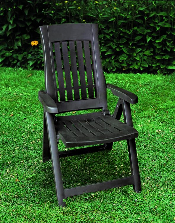 URBN GARDEN Adjustable Back Outdoor Foldable Plastic Garden Chair Patio Furniture Camping Picnic Beach Chair Foldable Chair