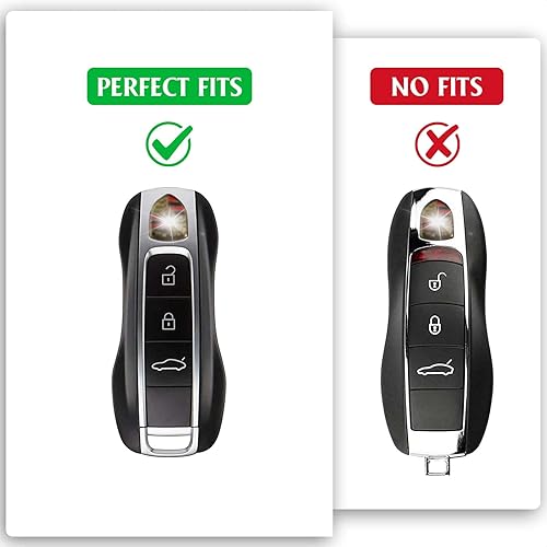 Miniatura 9 de WORCAS Funda protectora inteligente para llavero compatible con Porsche 911 Cayenne Panamera TAYCAN 3 botones de entrada sin llave accesorios de