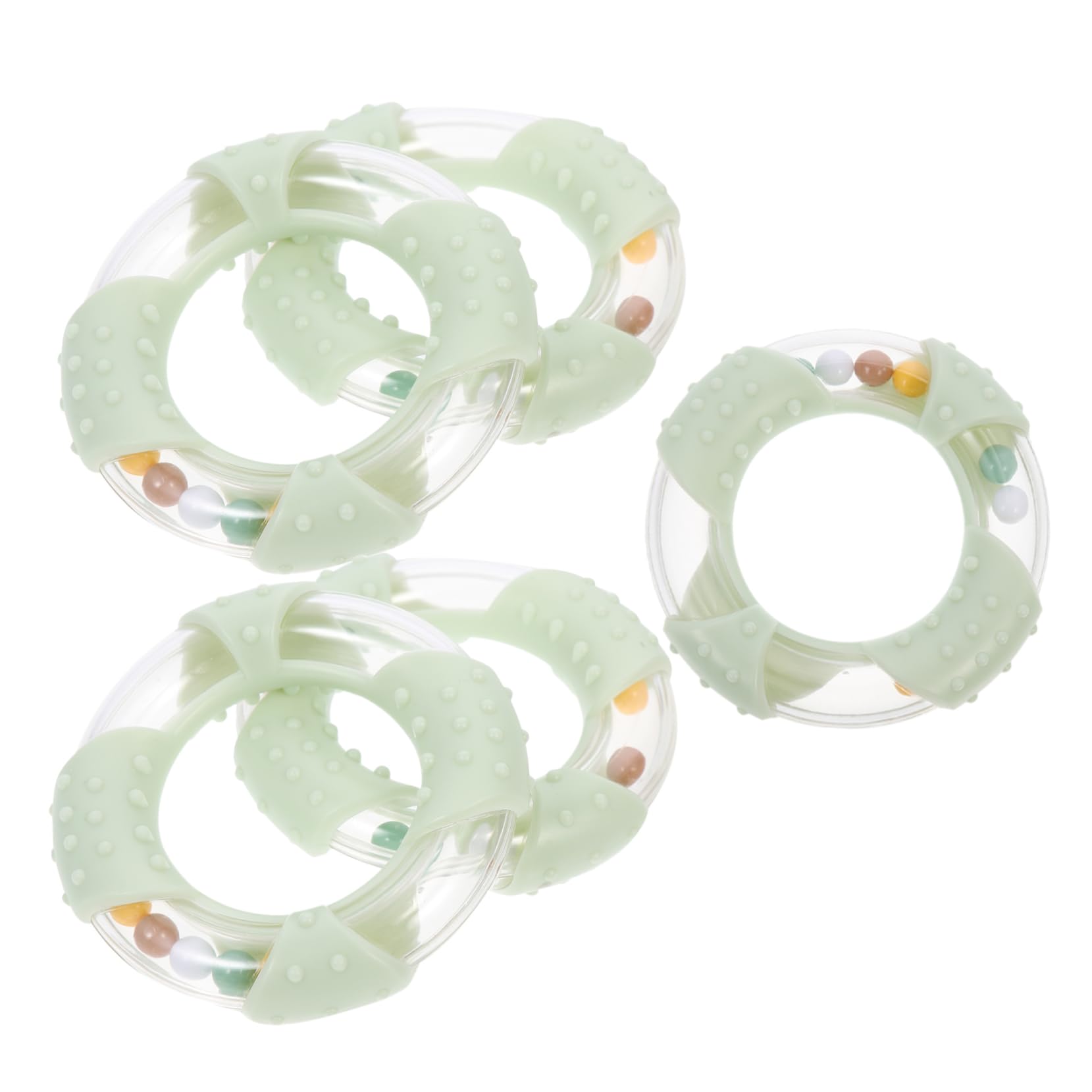 BESPORTBLE 5Pcs Soothing Rattle Transparent Design Hand Shaking Rattles for Newborns for Sensory Play and Development Promotes Coordination and Creativity