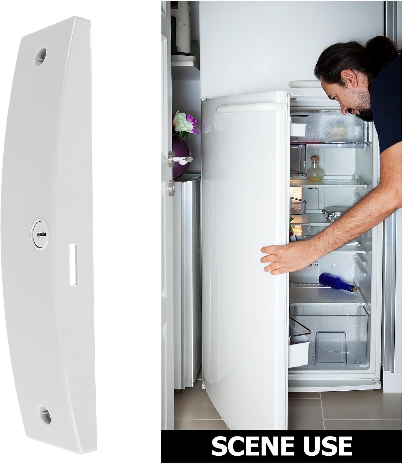 YARNOW Chest Freezer Handle Replacement: Plastic Door Pull Hardware - Universal Freezer Part for Commercial Refrigerator Walk-in Cooler Cold Storage Unit