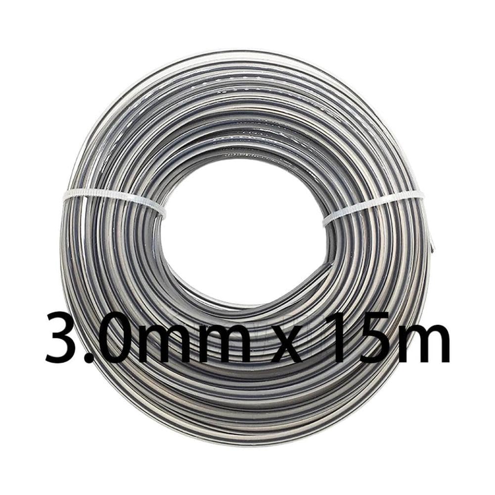 Sostituzione del Filo in Nylon Compatibile con la Testina del decespugliatore a Corda Quadrata per falciatura del Filo Debroussailleuse 2,7/3 mm(3.0mm x 15m-1pc)