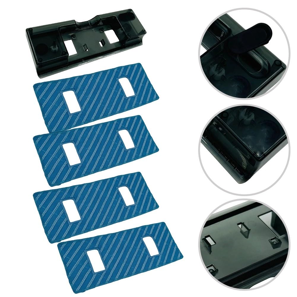 Compatible con el kit de agua para tanque y fregona National NH-VS1415 rojo para aspiradora, depósito de ABS de diseño delgado con 4 paños de limpieza reutilizables