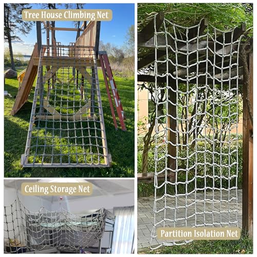 Filet d escalade 1,4 m avec echelle de corde et filet de securite de jeux - 7