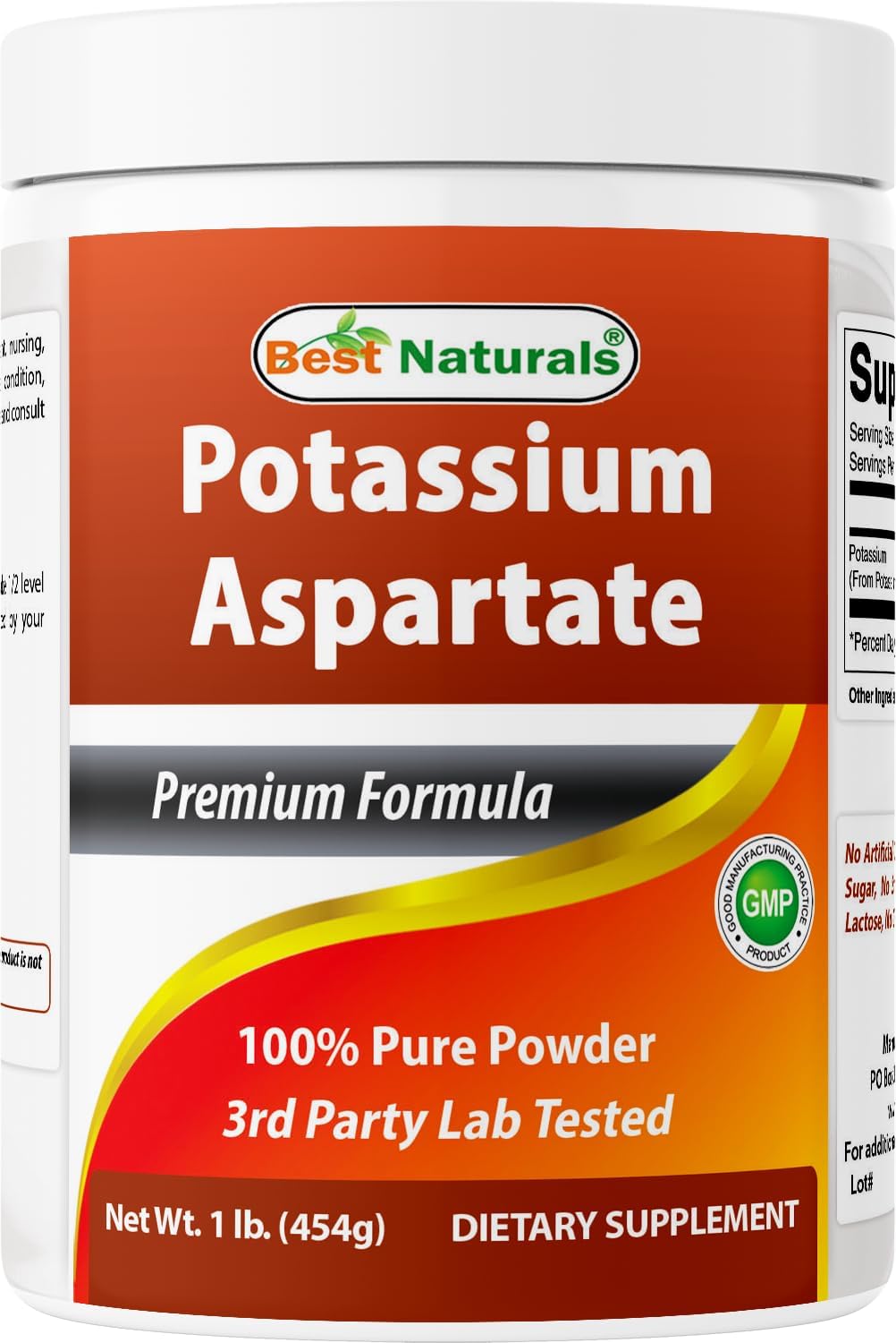 Best Naturals Potassium Aspartate Pure Powder 1 Pound 16 Ounce (Pack of 1)