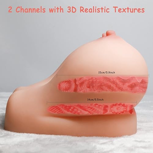 Miniatura 8 de Muñeca sexual de 6.8 libras, sexo con pechos masculinos, 3 en 1, pechos realistas, masturbador masculino con coños de bolsillo para masturbación de