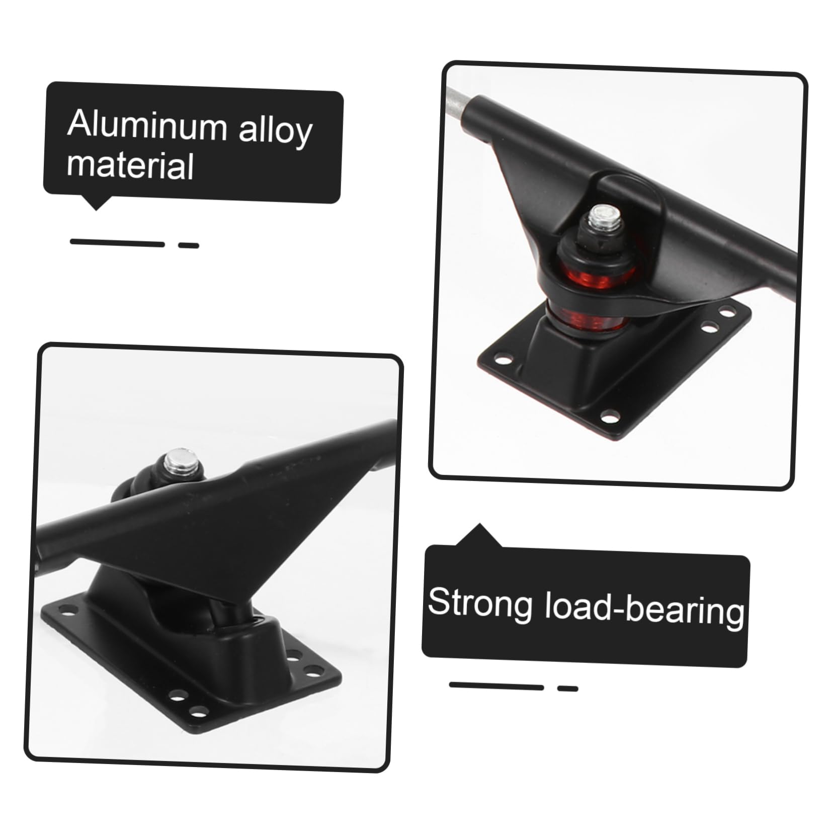 Camions de Skateboard Double Tilt, Kit Complet Noir en Alliage D'aluminium