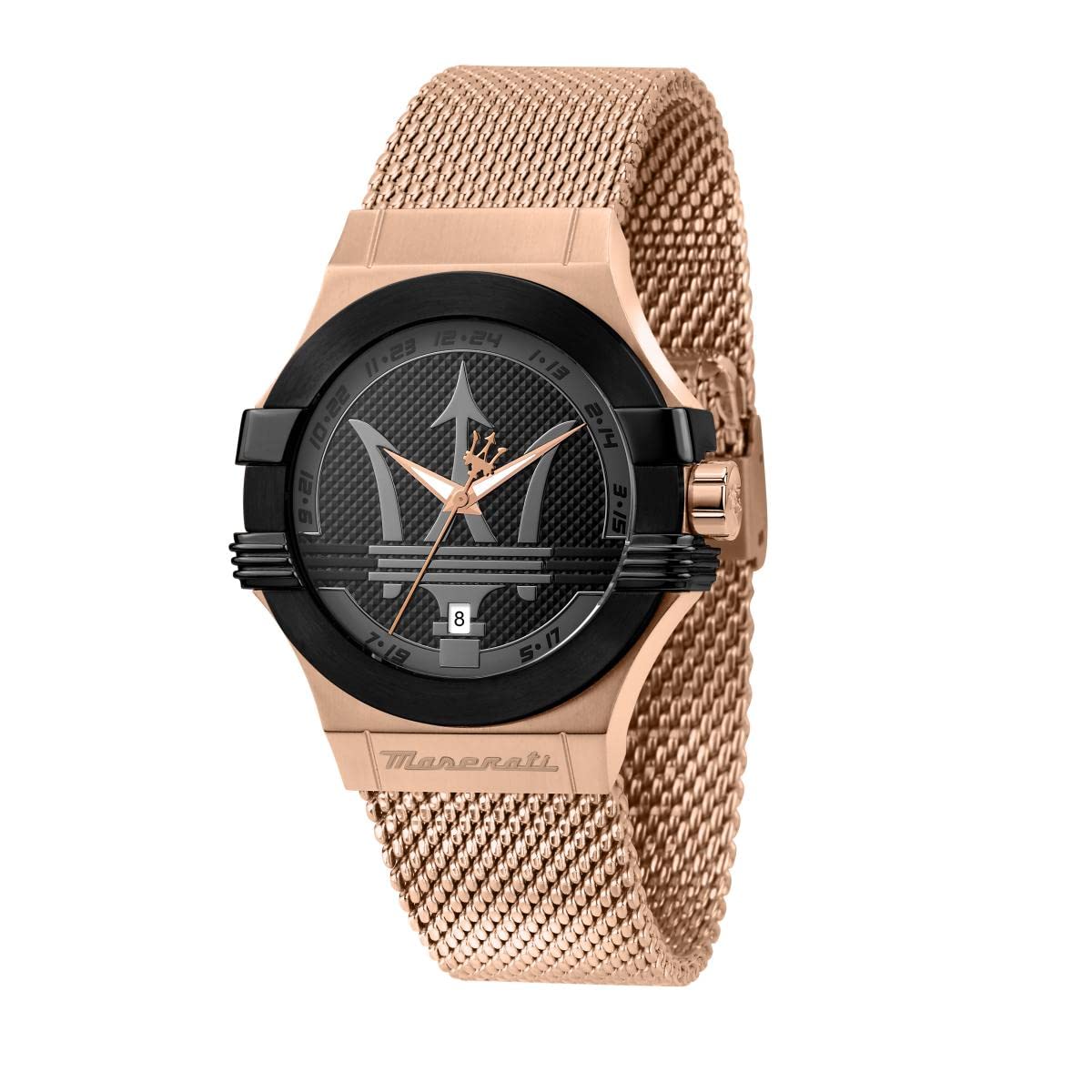 Maserati Stainless Steel Classic|Date Analog Dial Colour Black Men Watch - R8853108009, Rose Gold Band (B09W8VK1P4) Amazon Price History, Amazon Price Tracker