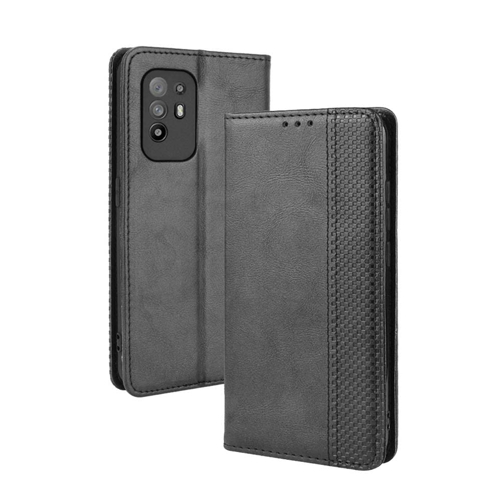 WEIOU Leather Folio Cover per OPPO A94 5G (Reno 5Z), Custodia in Pelle PU Magnetica Libro Flip Portafoglio con [Funzione Stand]. Marrone