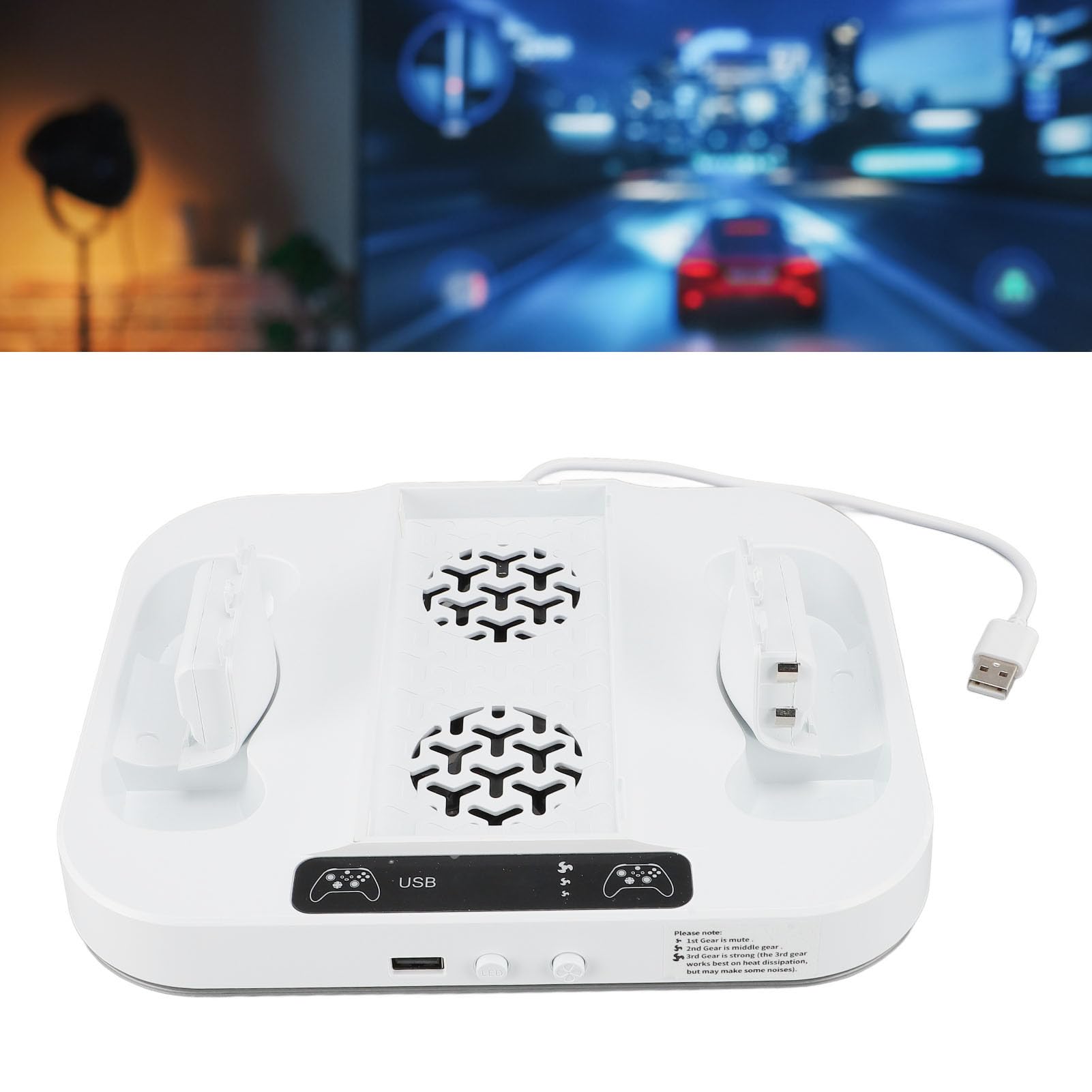 Supporto di Ricarica per Doppio Controller di Gioco con Ventola di Raffreddamento Regolabile Effetti RGB per i Giocatori della Serie S