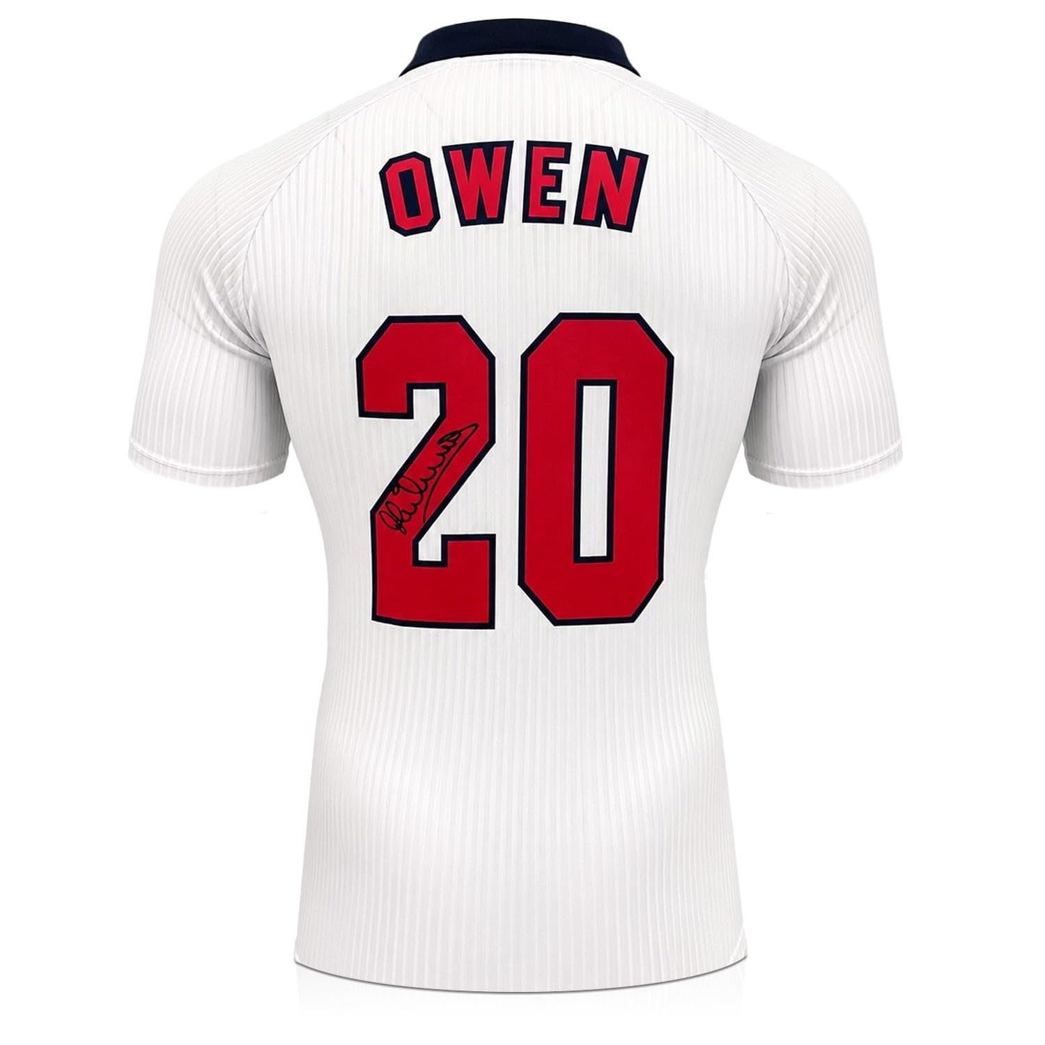 Exclusive Memorabilia Michael Owen Signed England 1998 Home Football Shirt